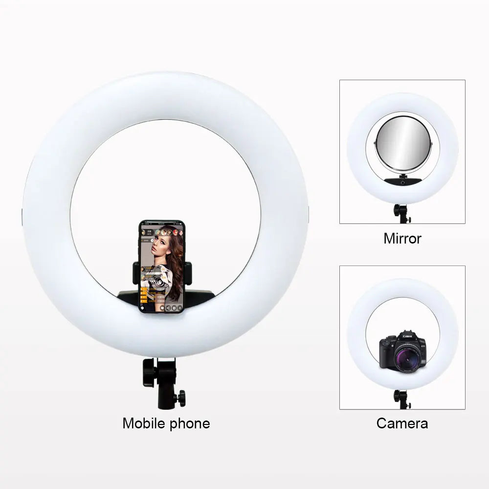 Ring Light Professional 18inch with Tripod 3200K-5500K Bi-color Yidoblo FD480 for Makeup Tattoo Selfie Ring Lamp for Studio 45cm