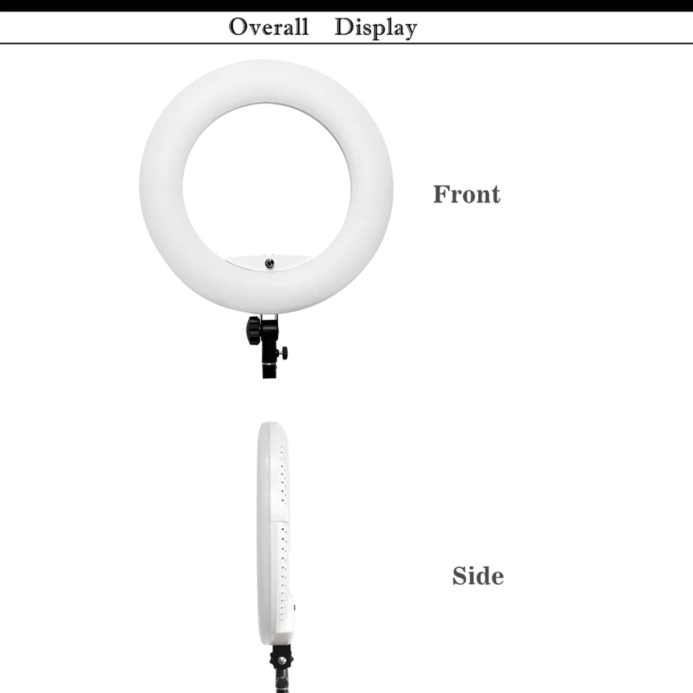 Ring Light Professional 18inch with Tripod 3200K-5500K Bi-color Yidoblo FD480 for Makeup Tattoo Selfie Ring Lamp for Studio 45cm
