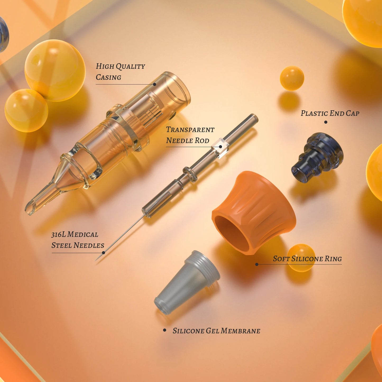 YILONG Yellow Gragonfly III Tattoo Cartridge Needles 20Pcs Disposable Tattoo Needle Cartridge Individually Packaged Needles