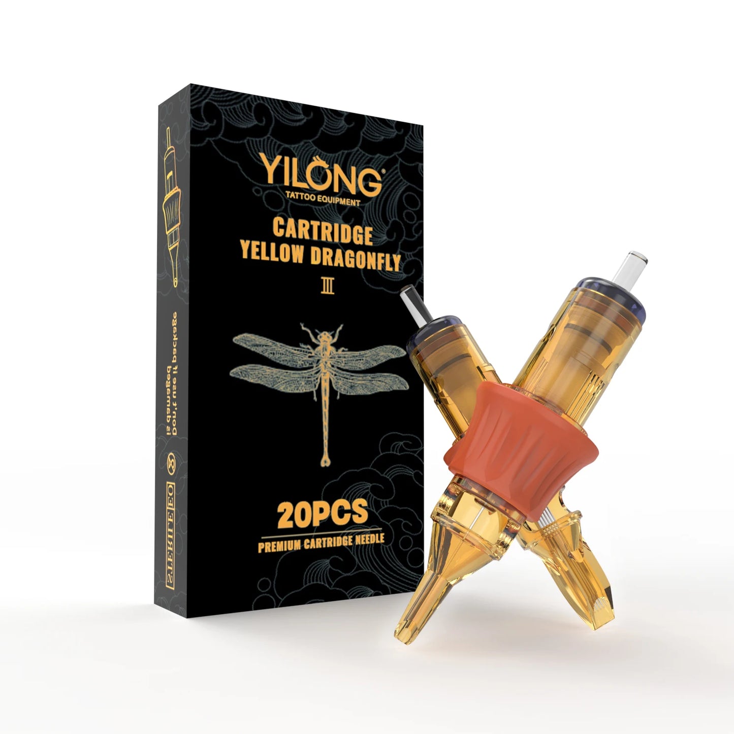 YILONG Yellow Gragonfly III Tattoo Cartridge Needles 20Pcs Disposable Tattoo Needle Cartridge Individually Packaged Needles