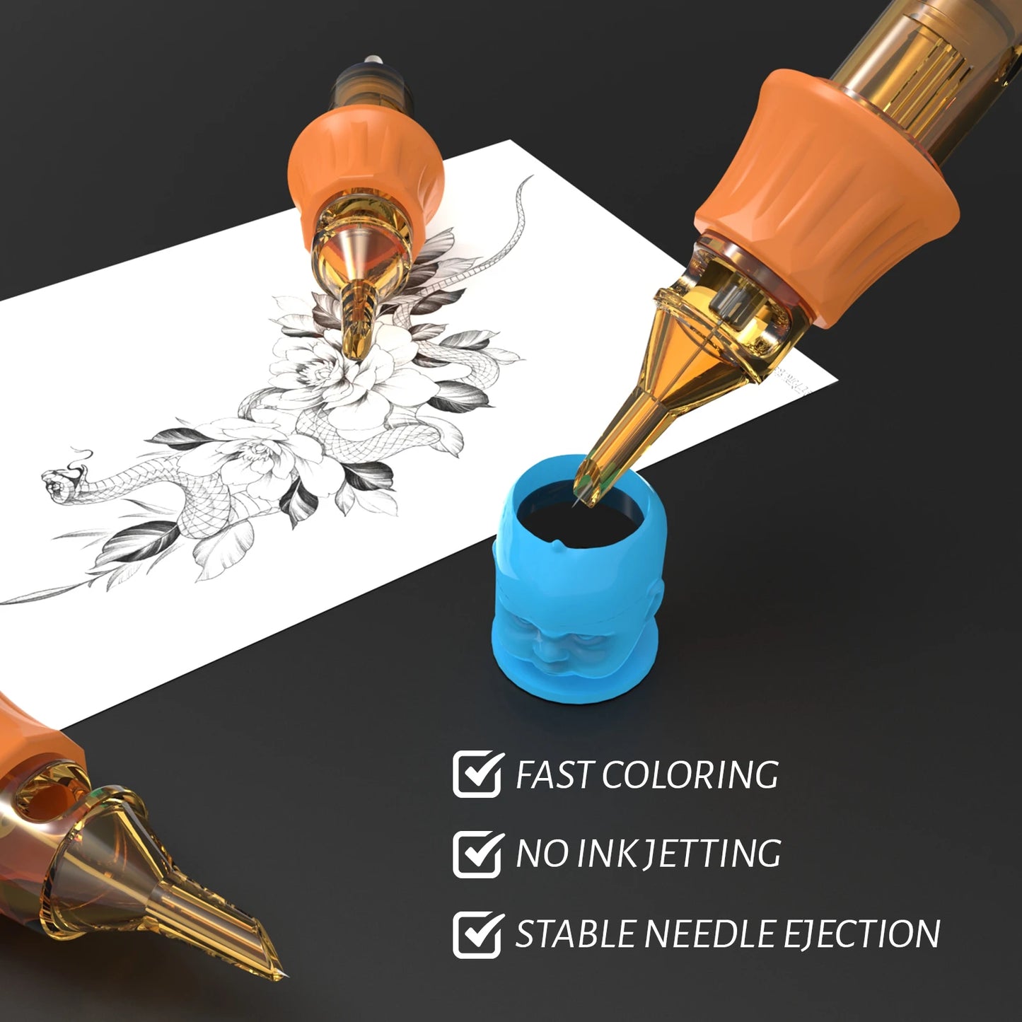 YILONG Yellow Gragonfly III Tattoo Cartridge Needles 20Pcs Disposable Tattoo Needle Cartridge Individually Packaged Needles