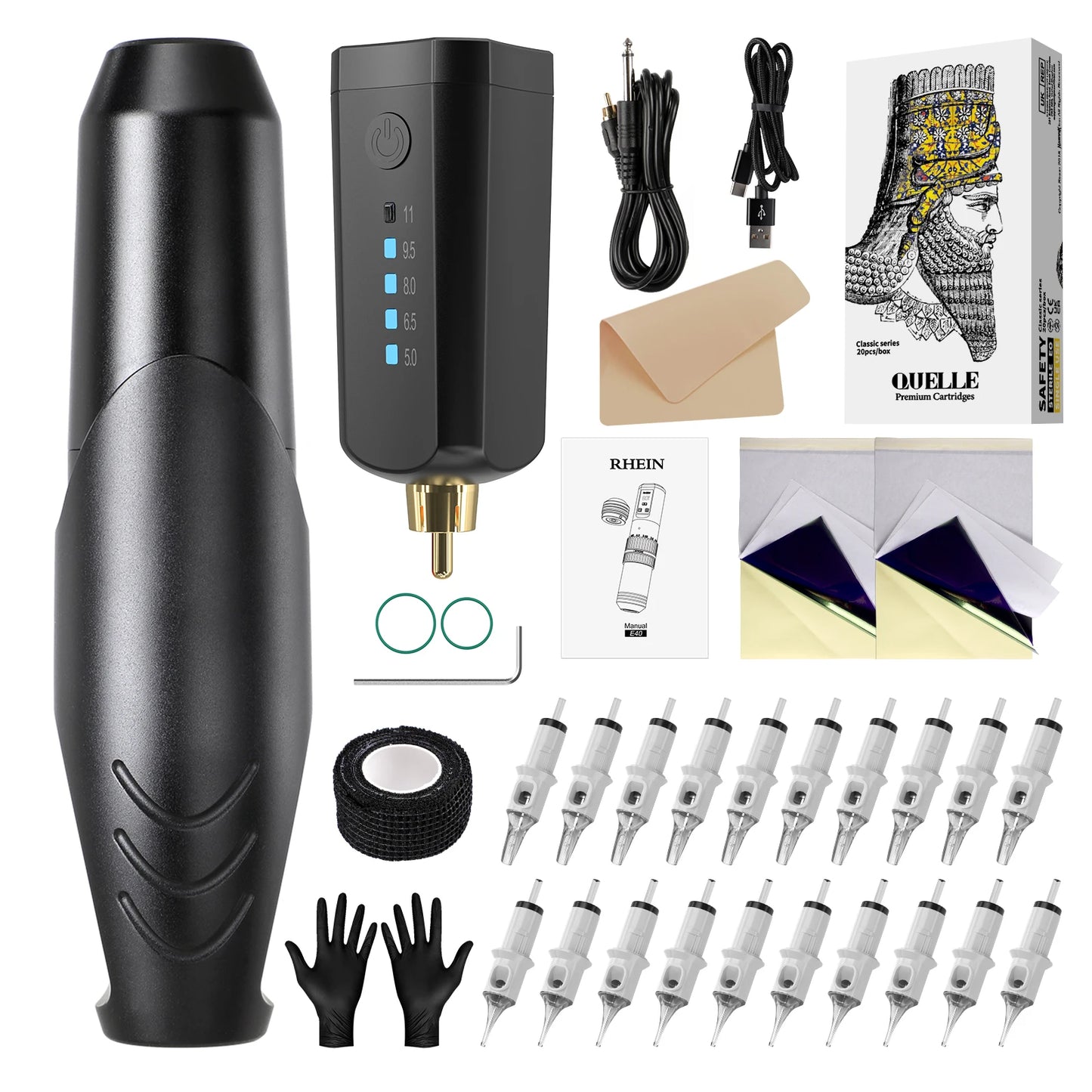 High Quality Tattoo Machine Pen Kit For Permanent Makeup Tattoo Machine With Tattoo Cartridges Power Supply Full Set Tattoo Tool