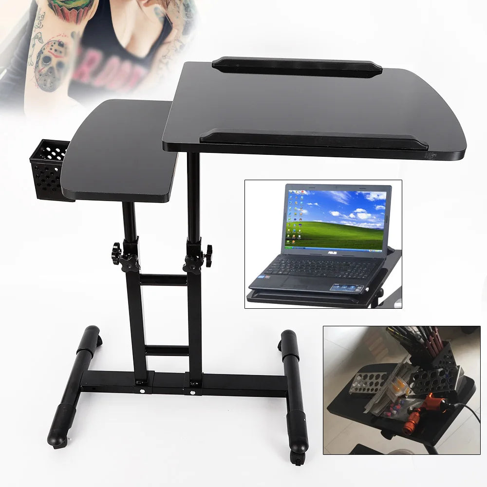 Portable Tattoo Workbench Mobile Work Station Arm Leg Rest Stand Desk Table Tray