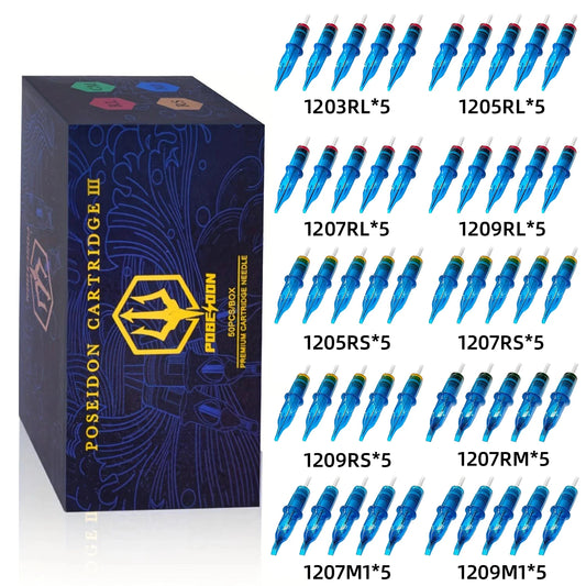 POSEIDON V3 50PCS Mixed Tattoo Needles Disposable Tattoo Cartridges Needles Professional Sterile Tattoo Needle For Arts